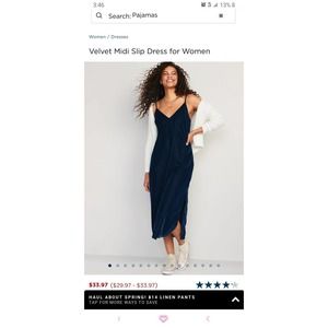 Old Navy NEW with TAG Most Popular Women's Velvet Midi Slip Dress - Size xxl